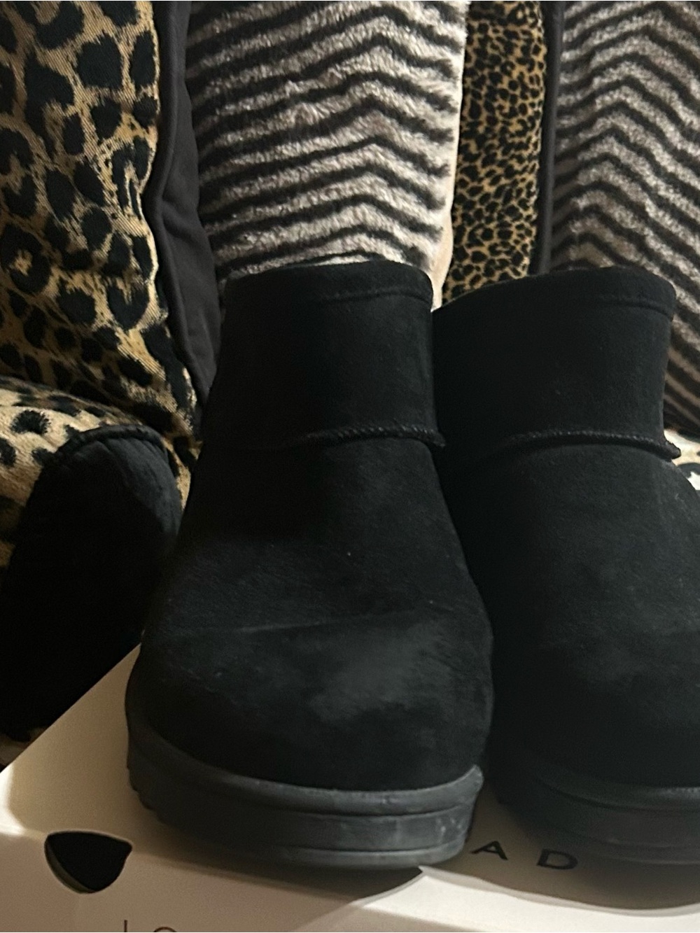 SO Black Suede Slip-On Ankle boots